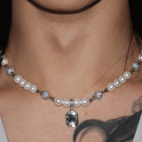 エリエル パールボール キュービック ネックレス/Yeriel Pearl Ball Cubic Necklace