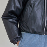 VEGAN LEATHER PUFFER BLOUSON_BLACK