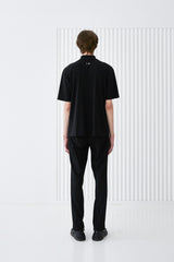 RIB MOCK NECK HALF T-SHIRT BLACK (6566873038966)