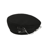 セーフティピンチェインベレー帽/0 4 safety pin chain beret - BLACK