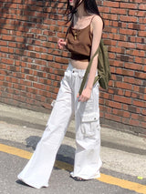 プリーツデイリーナイロンストリングポケットバックパック/Pleated Daily Nylon String Pocket Backpack