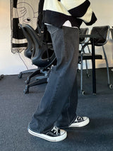 バルカンワイドデニムパンツ/BALCAN WIDE BLACK DENIM PANTS(ONE COLOR)