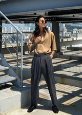 Soft punched-knit collar shirt 3COLOR