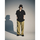 レイカットボタンシャツ / LAY-CUT BUTTON SHIRT_BK