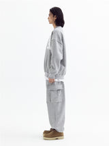 Signature balloon over fleece sweatshirt Melange Gray