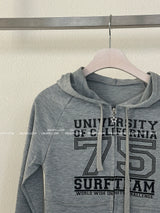 Star cropped mini hoodie zip-up
