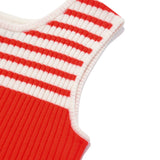 スモールチェリーストライプニットベスト / SMALL CHERRY STRIPE KNIT VEST [RED]