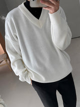 MJ Overfit Masion V Neck Knit (6color) (4638421876854)