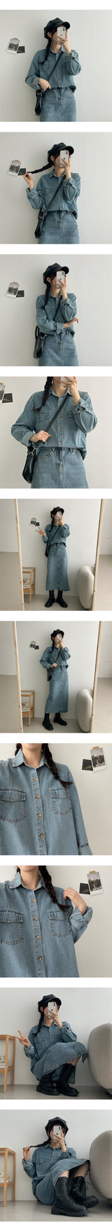 ファインウォッシングデニムシャツ / Fine-washing denim shirt