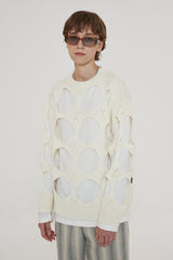 HOLE ARGYLE ROUND KNIT / IVORY (6600193540214)