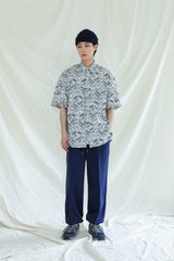 フロントシームツーウェイワイドスウェットパンツ / FRONT SEAM 2WAY WIDE SWEAT PANTS NAVY (6554443513974)