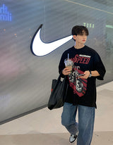 スカルモーターサイクルショートスリーブTシャツ