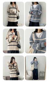 Pitobodle Tom Stripe V-knitwear