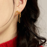 holi short ribbon earring - gold
