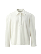 Terry collar top - Ivory (6682465632374)