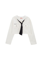 セーラータイブラウス / SAILOR TIE BLOUSE _WHITE