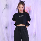 インサイションショートスリーブクロップTシャツ/TOP(9327) Incision Short Sleeve Crop Tee