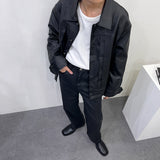 レザーピンタックジャケット/EV leather pin tuck jacket (3 colors)