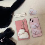 コットンバニーポポスマホグリップ/Cotton bunny popo Smart Tok ivory