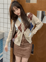 アーガイルルーピーカーディガン /  argyle loopy cardigan