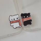 ホワイト - サムキャットマフラーカップルスマホケース
