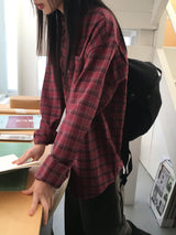 [UNISEX] Dickes Vintage Check Brushed Outer Long Sleeve Shirt