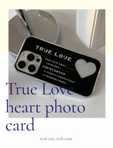 トゥルーラブハートフォトカードフレームフォンケース / True Love Heart Photo Card Frame Phone Case BLACK