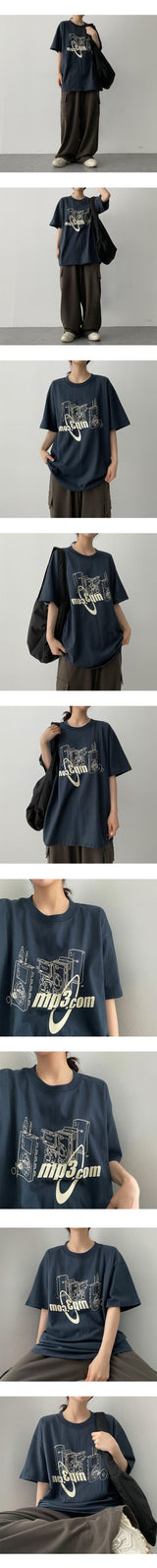 MP3 ボクシーショートスリーブTシャツ / MP3 Boxy short-sleeved T-shirt