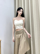 ベターラップアンバランスロングプリーツスカ－ト/797. Better wrap unbal long pleats sk (2color)