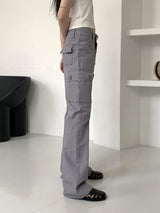 デイジーカーゴセミブーツカットロングコットンパンツ/Daisy Cargo Semi Bootcut Long Cotton Pants