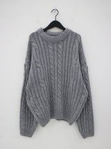 ウールプレッツェルバルキーニット / Wool pretzel bulky knit (4color)