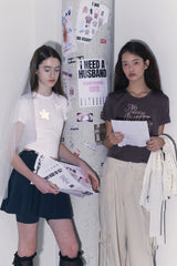 リフレクティブグラフィッククロップTシャツ