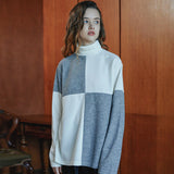Checkerboard turtleneck t-shirt (6622866047094)