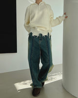 ストレートウォッシュドデニムパンツ/no.5187 Straight Washed Denim Pants (2color)