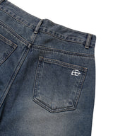 LAYERED DAMAGE DENIM_BEIGE INDIGO