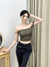デニムフリーストラップトップ/802. Denim free strap top (3color)