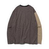 HUKミックスストライプL/SL Tシャツ[2カラー］