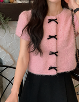 [SHOPPERMADE] Christmas Mohair Cardigan + Velvet Ribbon (3color)