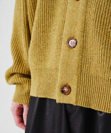 RELAXED KNIT  COLLAR CARDIGON (MUSTARD)