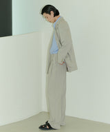 UNISEX PINTUCK STITCH WIDE PANTS M - LIGHT BEIGE (6689417560182)