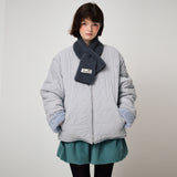 FLUFFY KNIT MUFFLER, CHARCOAL