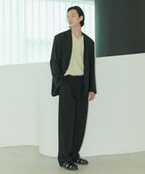 UNISEX PINTUCK STITCH WIDE PANTS M - BLACK (6689418641526)