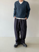 Double twist V neck knit 