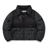 COLORING GRID PATTERN CROP DOWN JUMPER [BLACK]