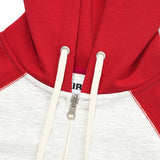 COLOR MIX RAGLAN HOODIE ZIP UP [RED]