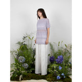 リネンストライプニットトップ / LINEN STRIPE KNIT TOP - PURPLE