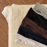 [BELLIDE MADE] Single warmer round long-sleeved cropped T-shirt