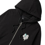 ハートプリンティングフードジップアップ/HEART PRINTING HOOD ZIP-UP-BLACK