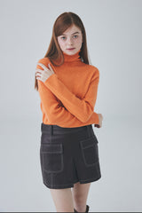 ホールガーメントカシミアタートルネックニット / Whole Garment Cashmere Turtleneck Knit [Orange]