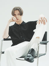 オープン半袖ニット / T1015 OPEN SHORT-SLEEVED KNIT_BLACK